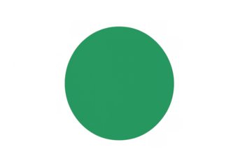 Green circle shape against a transparent background creating a modern graphic design element or abstract visual layout