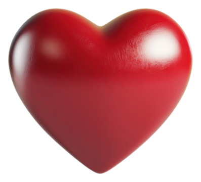 PNG 3D heart icon symbol red illustration.
