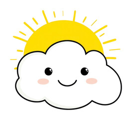 PNG A cute cartoon character white cloud illustration yellow design.