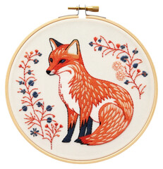 Naklejka premium PNG Embroidery pattern animal fox.