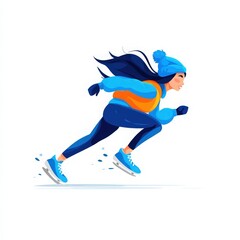 Fototapeta premium Frozen Dash: The Sprinting Skater
