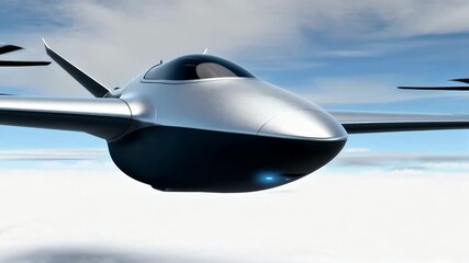 Streamlined aerodynamically optimized nacelle in medium shot showcasing sleek contours for enhanced wind flow and efficiency.