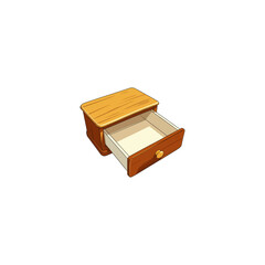 Wooden Drawer icon flat vector design.