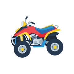 All Terrain Vehicle Illustration Red Yellow Blue Atv Design