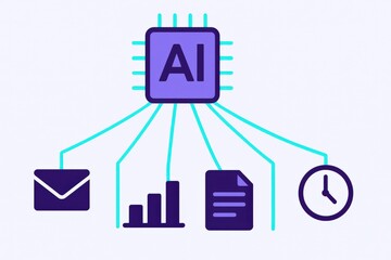 AI technology integration facilitates seamless workflows optimizing communication marketing analytics productivity and decision-making in digital ecosystems captured with clarity