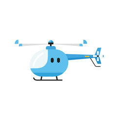Illustration of a Blue Helicopter Against a White Background