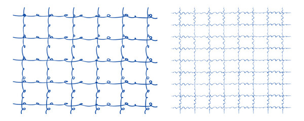 Hand drawn grid vector pattern. Check line background, stripe texture