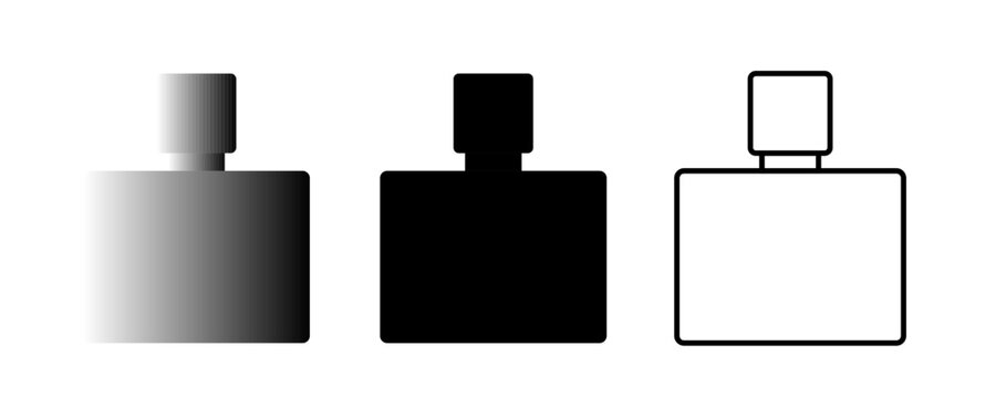 Perfume bottle vector mockup. Fragrance spray glass container icon