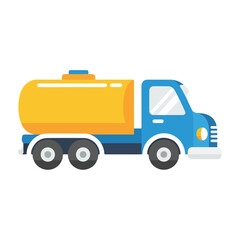 Vector Illustration of a Colorful Fuel Tanker Truck