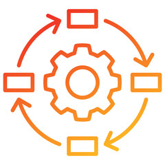 Continuous Flow Line Gradient Icon
