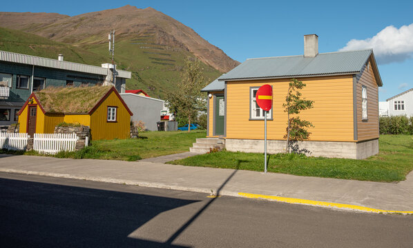 Town of Olafsfjordur in north Iceland