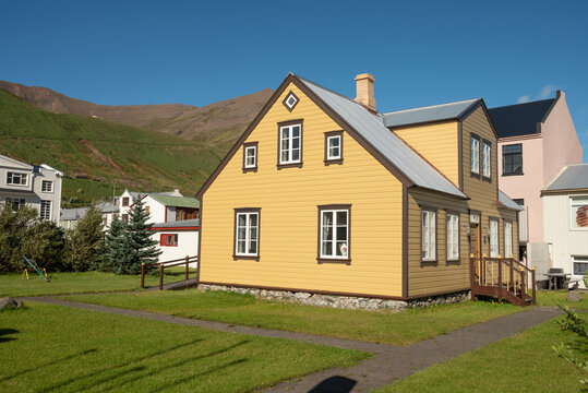 Town of Olafsfjordur in north Iceland