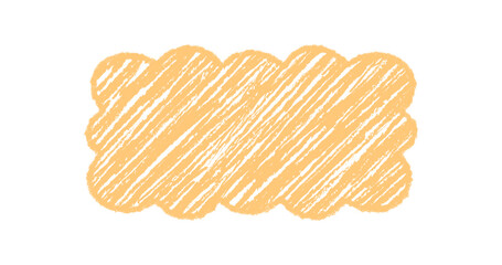 Groovy crayon rectangle border sketch with retro abstract shading in funky yellow. Chalk frame edge in graphic y2k style, playful background for vintage or contemporary creative use.