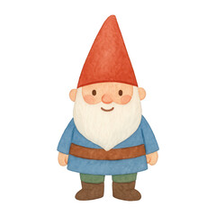 PNG Whimsical garden gnome illustration.