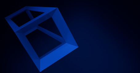 3d rectangle wire frame  on dark background wallpaper