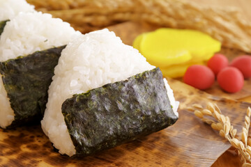 Japanese staple food, rice and rice balls