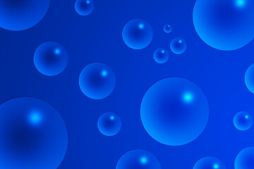 Small and large bubbles with a blue gradient background