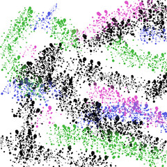 Abstract colorful paint splatter or confetti elements on transparent background