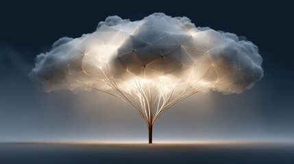Data Cloud Tree: Abstract Technology Stock Photo, Design