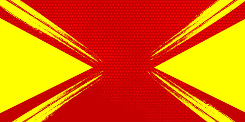 Pop art red yellow comics book cartoon magazine cover. Cartoon funny retro pattern strip mock up. halftone illustration. Vintage backdrop for comic superhero text, speech bubble, message.