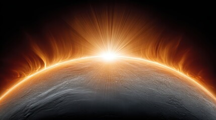 Space Sunrise Stock Image: Science & Technology Backgrounds, Abstract
