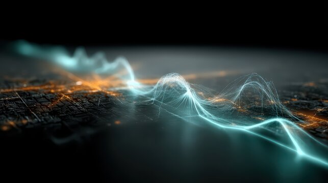 Technology Network Abstract - Data Stream Visuals Stock Photo, Abstract technology - Powered by Adobe