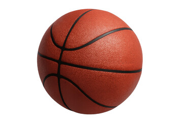Fototapeta premium Basketball ball with orange dimpled texture and black lines, representing sports, game, and competition on transparent background