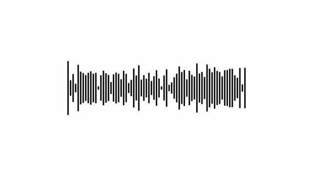Audio waveform spectrum animation with alpha channel in 4K,audio wave motion background ,line digital minimalist sound wave animation on transparent background, audio wave visualization voice record