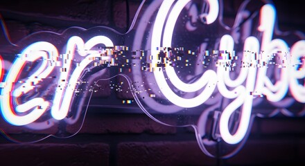 Abstract Cyber Monday Background Macro Neon Glitch Detail