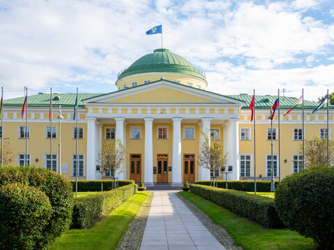 Saint Petersburg, Russia - August 21, 2025: front view of Tauride Palace in St Petersburg city, Russia on summer day. Tauride Palace is home to Interparliamentary Assembly of Member Nations of CIS