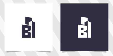 letter b with building logo design vector © euforia