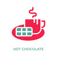 Hot Chocolate Icon Dual Tone Style. Vector Illustration For Graphic Design