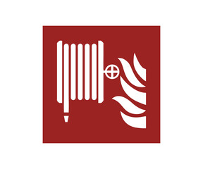 ISO 7010 F002 Fire hose reel sign illustration on transparent background. 
