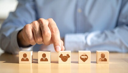 Connecting with customers and building trust with handshake symbol, ideal for business strategies and positive relationships in the workplace environment