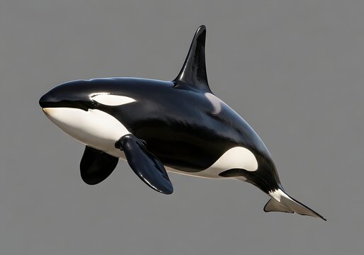 Magnificent Orca, apex marine predator, glides gracefully, highlighting its striking black and white markings