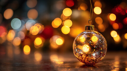 Fototapeta premium Glimmering Winter Dreams: Elegant Holiday Ornaments Collection