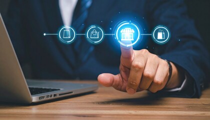 Drive business growth with online store expansion and e-commerce solutions using a sleek laptop for digital success strategies today