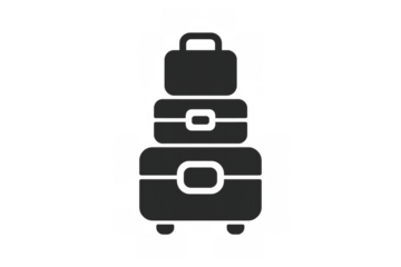 Stack of travel baggage icon representing vacation and journey preparation, luggage for holiday trip, flat vector