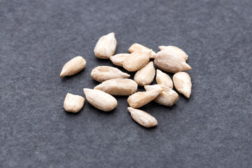Scattered hulled sunflower seeds - Helianthus annuus