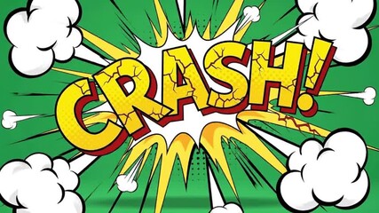 Comic Book Style Crash Sound Effect Animation. - Powered by Adobe