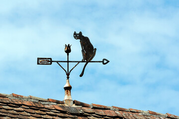 Black cat old weather vane
