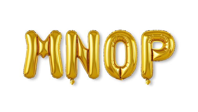 Golden M N O P Foil Balloon Letters for Party Celebration