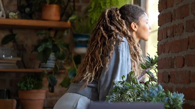 Medium shot of a young adult engaging with a webbased AI career counselor on a laptop exploring various career options and educational resources from home.