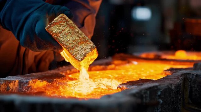 Closeup of engineer adjusting metallic filler concentration in molten material to optimize conductivity and weight for highperformance industrial applications.
