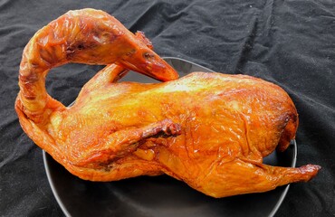 Roasted duck  in plate, indoor Chiangmai Thailand.