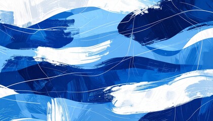 Abstract blue waves flow with dynamic energy, perfect for modern design projects and creative backgrounds, injecting a cool, vibrant aesthetic