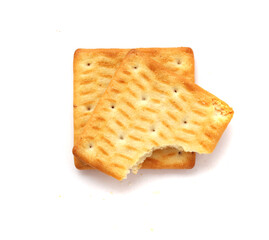 cracker with a bite on a white background