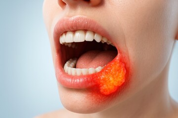 Oral Cavity Cancer with Tumor on Lower Lip and Buccal Mucosa