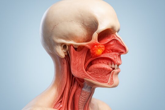 Parotid Gland Cancer with Tumor in Salivary Gland Region
