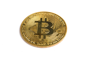 Bitcoin on a white background